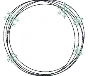 Stickdatei - Doodle Rahmen Schneeflocken